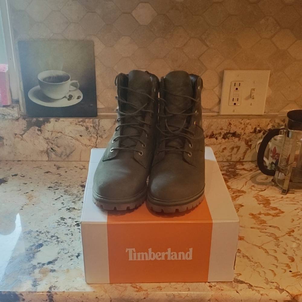 Timberland Olive Green Leather Boots